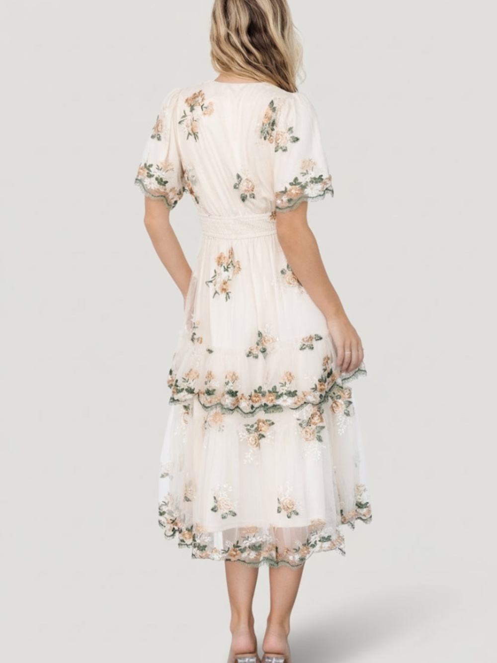 Baltic Born Cynthia Midi Dress | Cream Floral Size 1XL - Picture 5 of 7